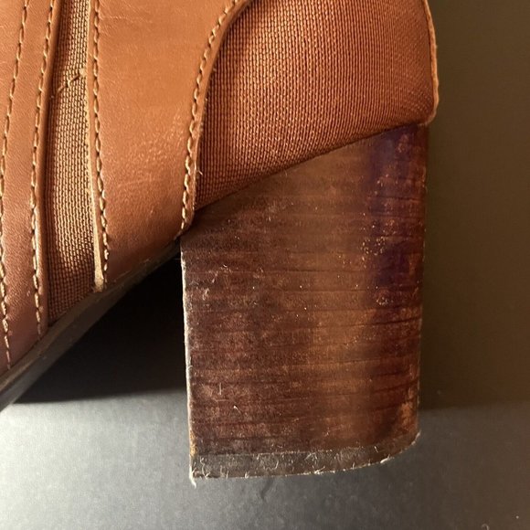 Tommy Hilfiger Twhayley Chestnut Brown Leather Slip On Ankle Boots Size 10 READ - Picture 10 of 16